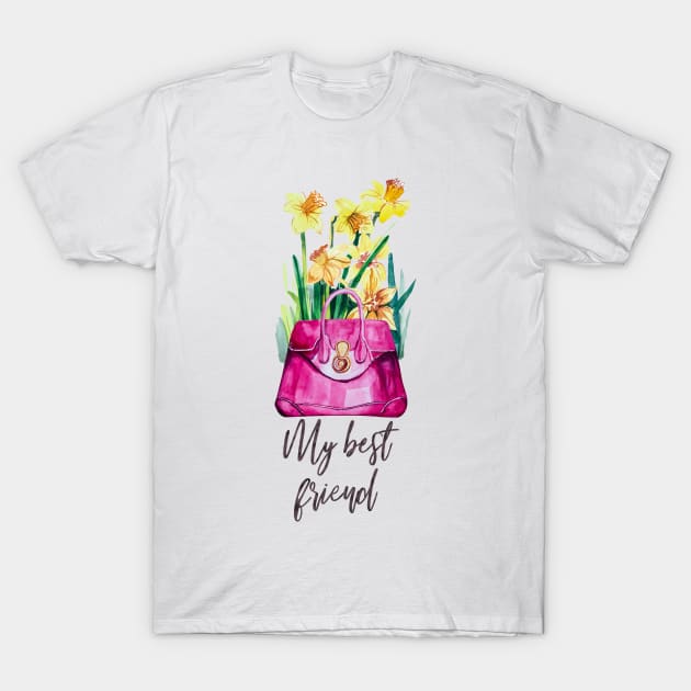 Daffodils and bags are my best friends T-Shirt by IngaDesign